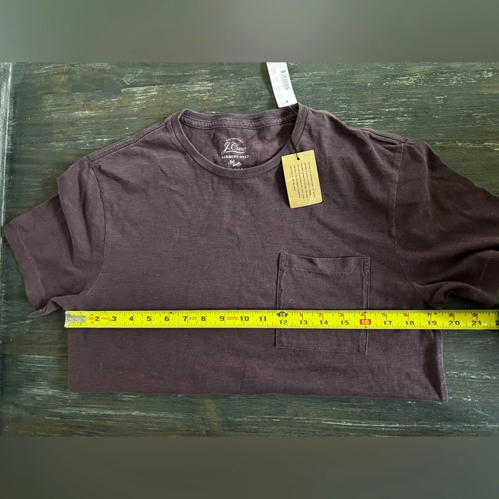 J. Crew NWT brownish purple garment dyed men’s Short Sleeve Tee SZS - Picture 5 of 7